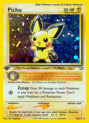 Pichu 英語版 12/111 Pichu (12/111) Neo Genesis 1st Edition​ - Moderately Played 1st