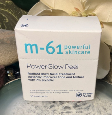  M-61 PowerGlow Peel 1 Minute 1 Step Exfoliating Facial Peel 10 Treatments  NEW