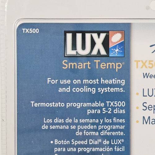 LUX Smart Temp TX500 5-2 Programmable Thermostat - Picture 4 of 7