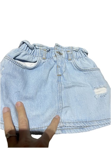 ZARA KIDS Girls Light Denim Paperbag High Waist Skirt Size 2-3 Years - Picture 4 of 5