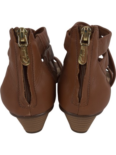 Clarks Mena Silk Tan Leather Strappy Sandals UK 4.5 - Picture 4 of 10