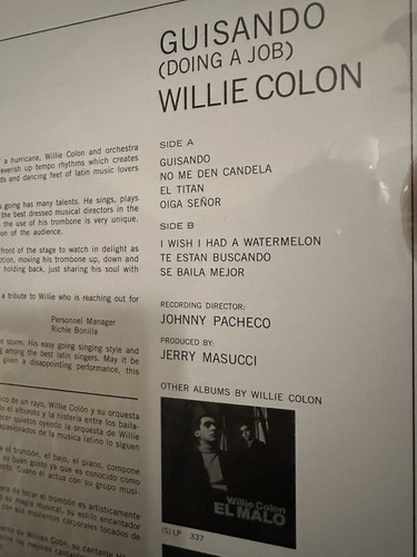 Willie Colon & Hector Lavoe GUISANDO: DOING A JOB Vinyl Record Candela Orange - Imagen 5 de 5