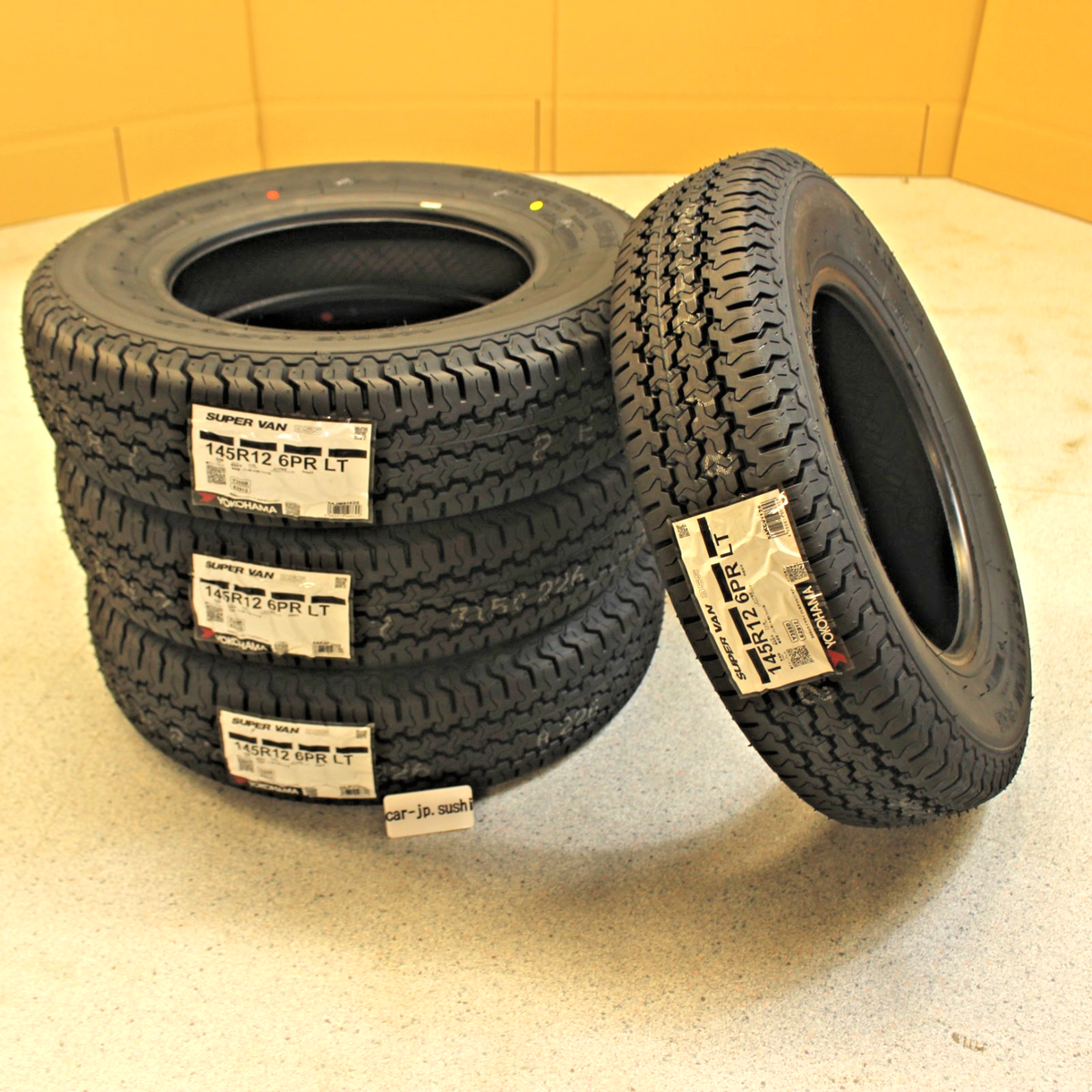 夏タイヤ 145R12 LT ヨコハマ VAN 355 (A0238) Yokohama Tire Set Of 4 Super Van Y355 145R12 6PR LT Tires