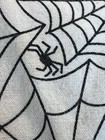 Halloween Tablecloth Black Spider Web on White Woven Fabric Rectangle 58x88