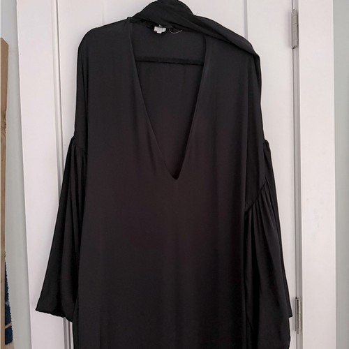 HELSA Serafina Seidenkleid abnehmbarer Schal schwarz NEU - Bild 4 von 11