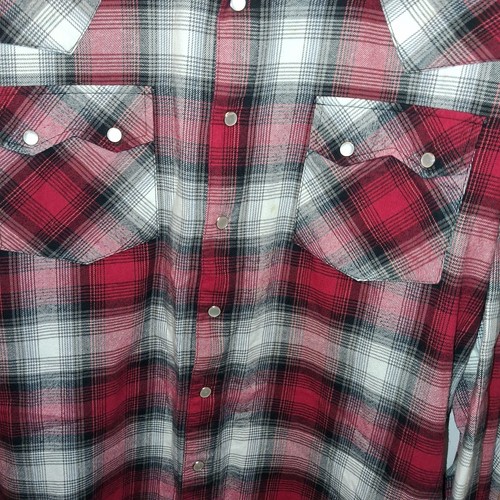 BOBSON WESTERN Pearl Snap Red And Black Plaid RoDEO - Picture 4 of 21