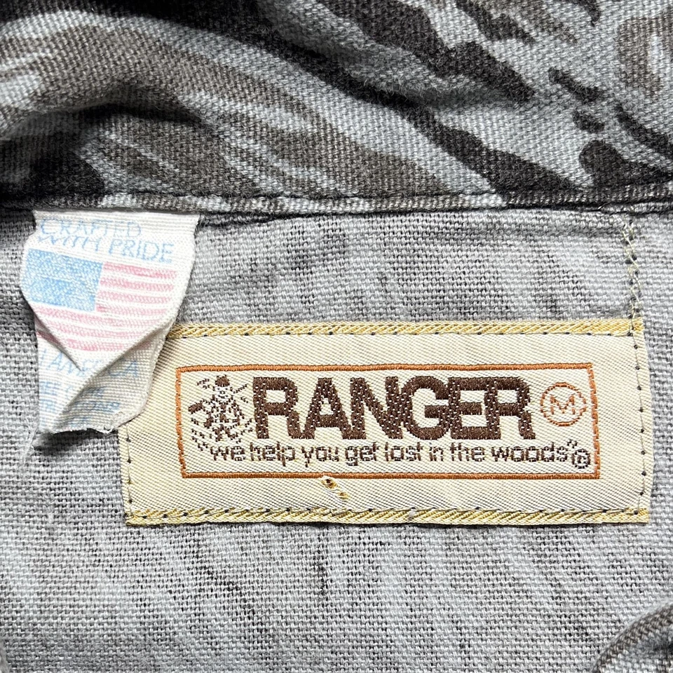 Chaqueta RANGER Para Hombre Gris Medio Rayas Tigre Camuflada 3 Bolsillos Hecha en EE. UU. Chamarra Foto 2 de 4