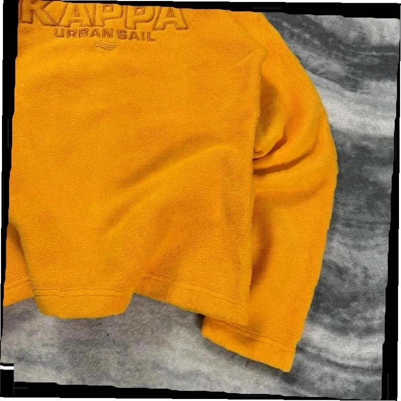 Vintage Kappa Urban Sail 2000's Y2K Yellow Fleece Hoodie Size Medium image 3