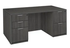 Regency Legacy Inch Office Desk with Double Full Pedestal, Durable Laminate,
