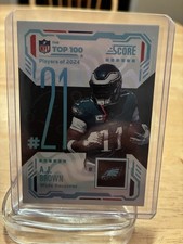 2025 Score Football A.J. Brown Top 100 Players of 2024 Case Hit Eagles
