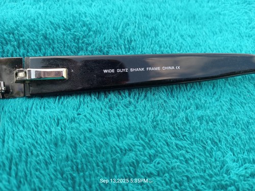 New Wide Guyz Black SHANK Eyeglasses 60mm for The Stylish Large Man - 60-15-150 - Picture 3 of 13