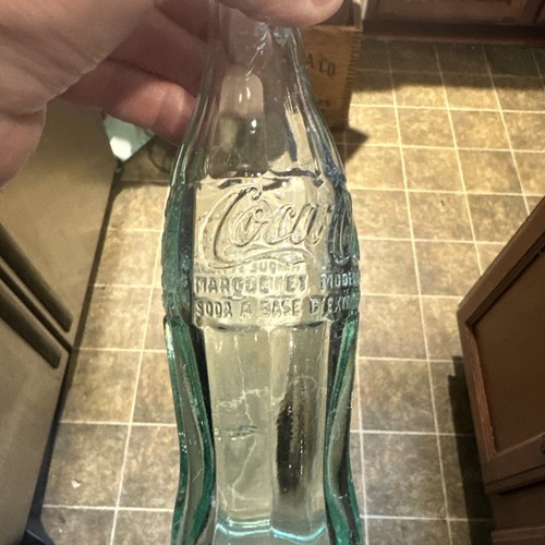 1955 French Coca Cola Coke Hobbleskirt Embossed Soda Bottle - Picture 2 of 15
