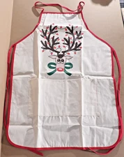 Vintage Innovo REINDEER with CHRISTMAS LIGHTS 2 Pocket Bib Apron