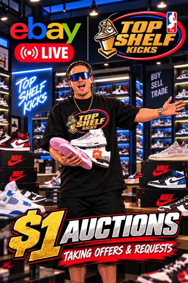 $1 SNEAKER AUCTIONS. TOPSHELF KICKS LIVE