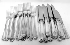ERCUIS Saint Hilaire France Vintage Silverplate Forks and Knives 24 Piece Lot