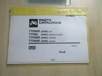 Yamaha TTR90R TTR90 Ersatzteilkatalog Ersatzteilliste Catalogue 2B5HN-100E1