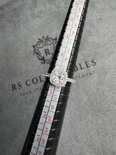 Sterling Silver - Cubic Zirconia Engagement Ring - Size M - 
