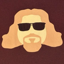 THE DUDE Maroon T-shirt The Big Lebowski 1998 Movie Men’s Size Small