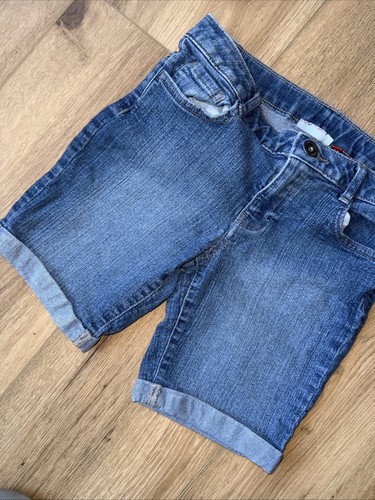 SO Size 14 Denim Shorts Stretch Girls Boyfriend Cuffed Medium Wash EUC - Picture 4 of 4