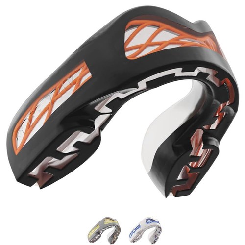 Sports Mouthguard Triple Layer, Premium Shock-Cage Adults Mouth Guard with Ca...
