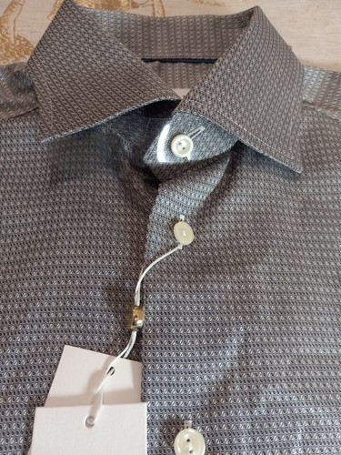 ETON Contemporary Dobby Geometric 39 Men's Shirt 15 1/2 Made In Lithuania - Picture 5 of 22