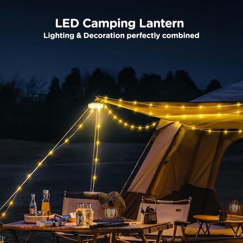 32,8 Fuß wasserdichte Camping Lichterkette: 4-in-1 wiederaufladbare LED mit 8 Modi - Bild 4 von 11