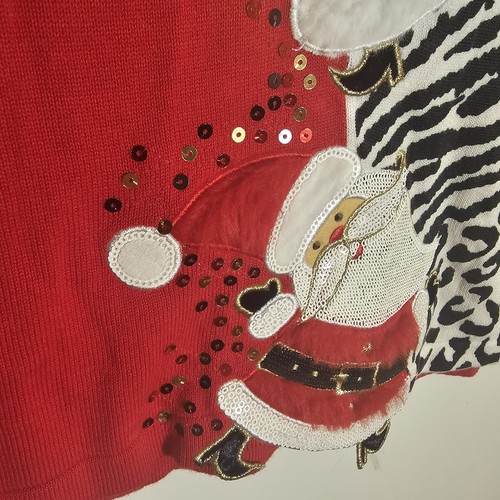 Suéter Berek Studio para mujer 1X Pullover de vacaciones adornado con estampado de animales de Santa - Imagen 5 de 14