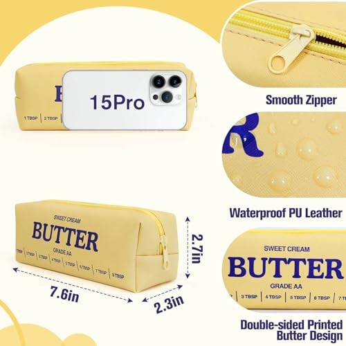 Divertido estuche suave para lápices bolsa material escolar universitario, caja de lápices mantequilla - Imagen 4 de 7