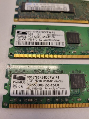 4Gb 4x1Gb Samsung & ProMOS 1Rx8 2Rx8 DDR2 RAM PC2-5300U - Picture 4 of 4