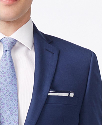 Calvin Klein Mens Slim fit Suit Jacket Blazer 38 R Blue Solid Stretch - Bild 2 von 4