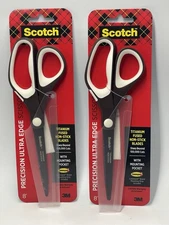 2 Pack Scotch Precision Ultra Edge Titanium Non-Stick Scissors 8-inch scissor