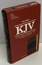 KJV Holy Bible (Large Print 11.25pt) Brown LeatherTouch Cover King James Version