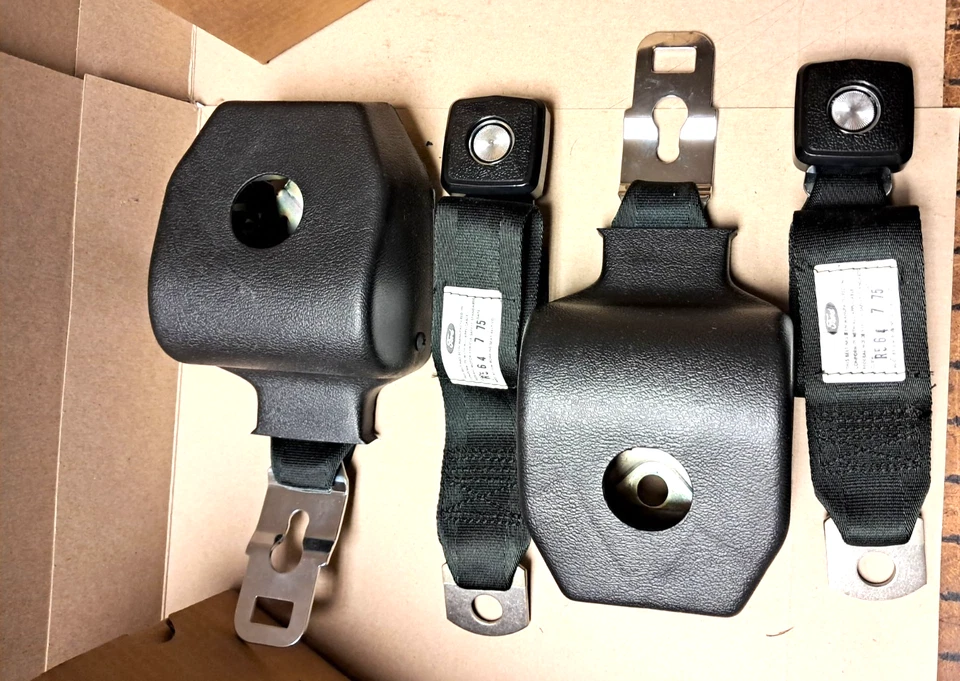 Conjuntos de cinturón de seguridad Ford Maverick Pinto Falcon Mustang 1970-77 D2DZ-62611A NOS Foto 4 de 4