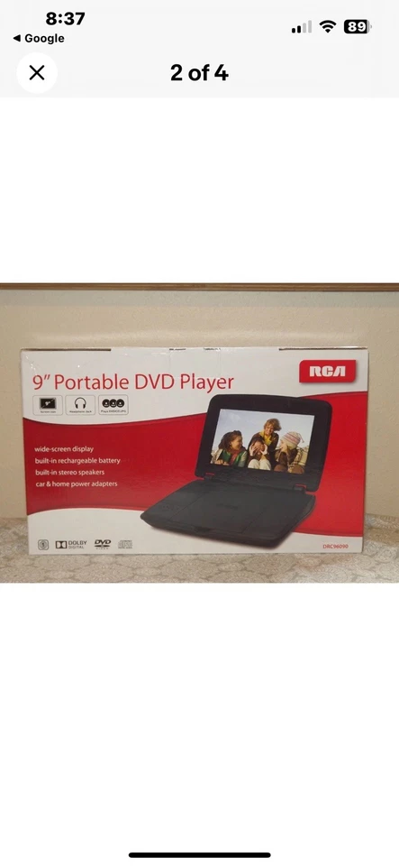 Полностью рабочий 9 дюймов RCA портативный DVD-плеер DR98091S - Изображение 2 из 4
