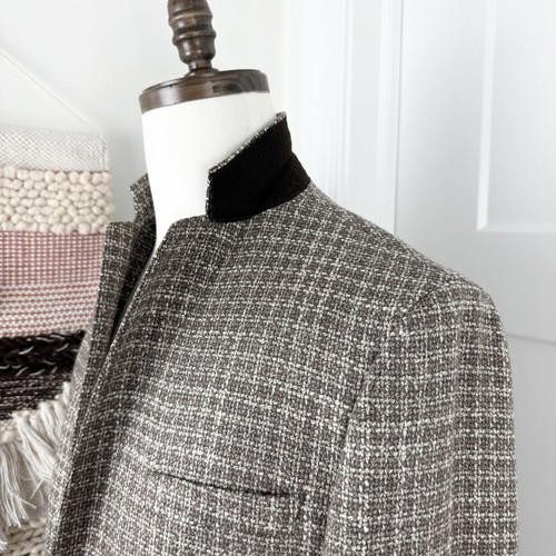 NEW Brooks Brothers Regent Check Tweed Wool Silk Blazer Sport Coat Brown Sz 40S - Picture 4 of 13