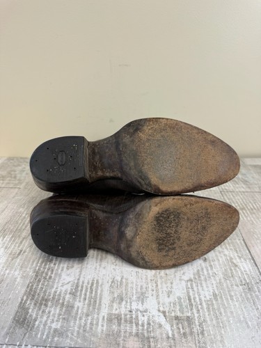 Vintage Hondo Boots Brown Gray Leather Sole Western Cowboy Mens 10.5 D Two Tone - Picture 7 of 11