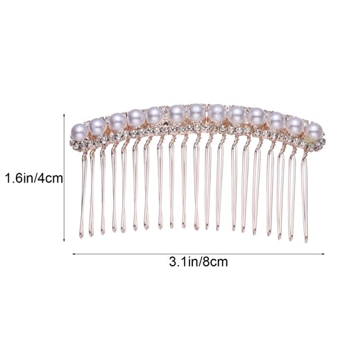 Pearl Bow Hair Comb Bride Wedding Pieces Rhinestone Headair Bridal for - Picture 9 of 11