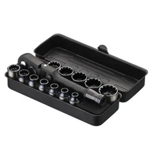 KESI Tool Socket Set 13-Piece, 1/4" Dr Quick Release Ratchet, SAE/M... Fast Ship
