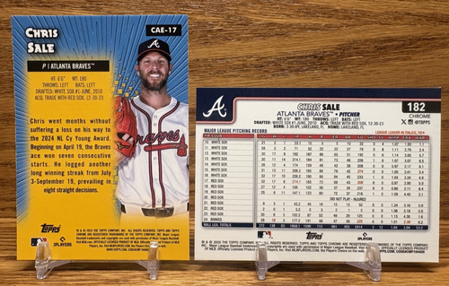 LOTE X-Fractor + refractor totalmente grabado de Chris Sale | 2025 Topps Chrome BRAVES #182 - Imagen 2 de 2