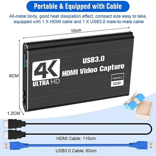 Video Capture Karte, Capture Karte für , 4K 1080P 60FPS für Streaming Vide7008 - Bild 3 von 7