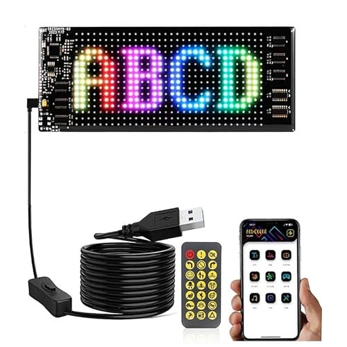 Programmable Devil Eyes LED Screen for Car Windshield - Flexible 6.8x2.76 in - 第 2/7 張圖片