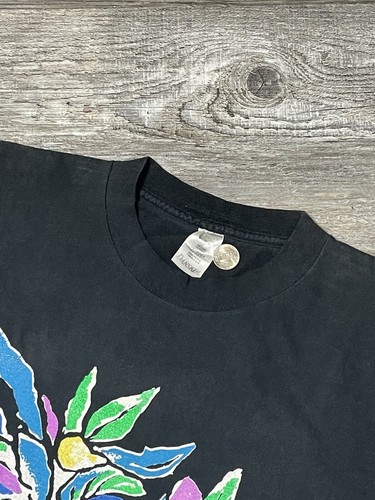 Vintage 80's 90's Danskin Aerobics Jazzercise Flower Bouquet Shirt M - Picture 3 of 4