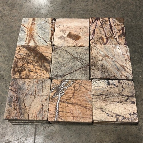 4x4 Tile Rainforest Brown Remodel Stone Kitchen Backsplash Floor Wall 54 pc T-81 - Picture 4 of 7