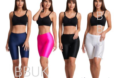 DAMEN FRAUEN GLÄNZENDE LYCRA RADHOSE BIKER STRETCHIG TANZ YOGA GYM HOSE