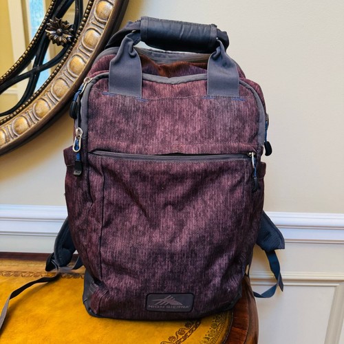 High Sierra Large Hiking Backpack Everyday Grab Gray Purple 25 liter capacity - Picture 2 of 15