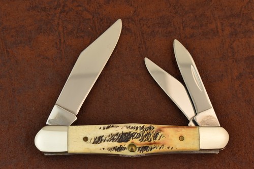 CASE XX USA 2008 BONESTAG BONE STAG PREMIUM WHITTLER KNIFE 6.5383 WH SS (20413) - Picture 3 of 6