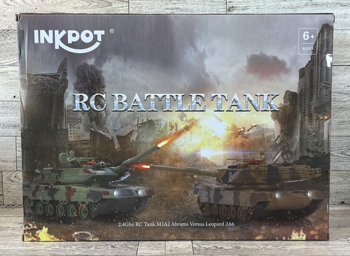 Inkpot 1/24 Scale RC Battle Tank 2.4Ghz M1A2 Abrams Versus Leopard 2A6 NEW - Picture 1 of 16
