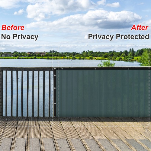 6'x50' Green Fence Privacy Screen, Backyard Shade Mesh Tarp Garden Windscreen - Imagen 4 de 15