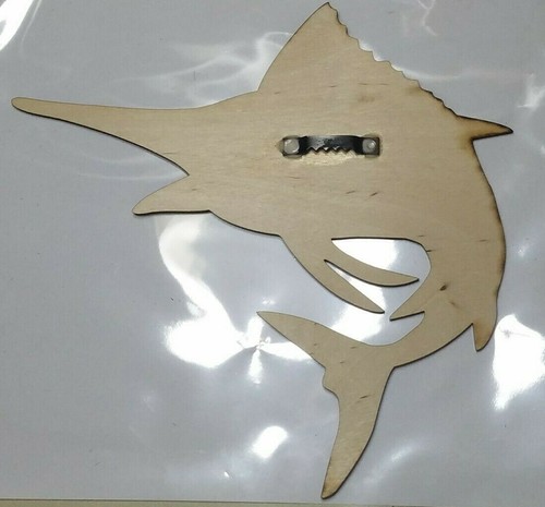 Wooden Marlin Swordfish Engraved Wall Art 8x6 | Ocean, Nautical, & Beach Decor - Picture 2 of 6