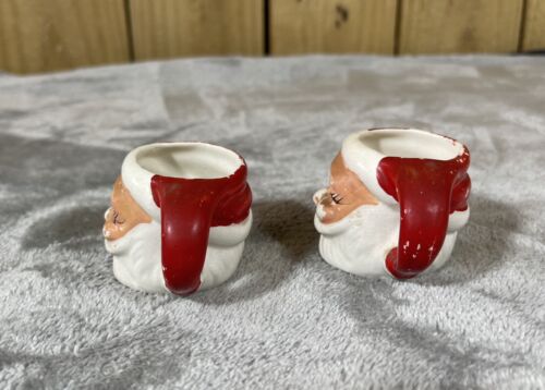 Lot of 2 Vintage Ceramic Santa Claus Face Mug Cup, Made In Japan, MCM - Picture 5 of 10